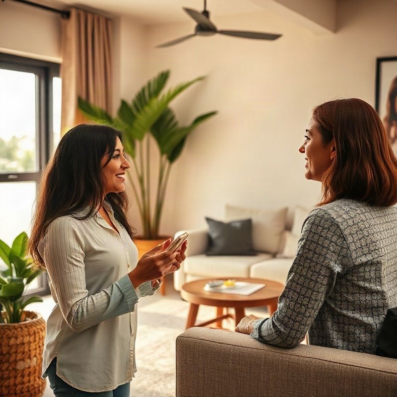 Property consultant showing a client an apartment in Salvador